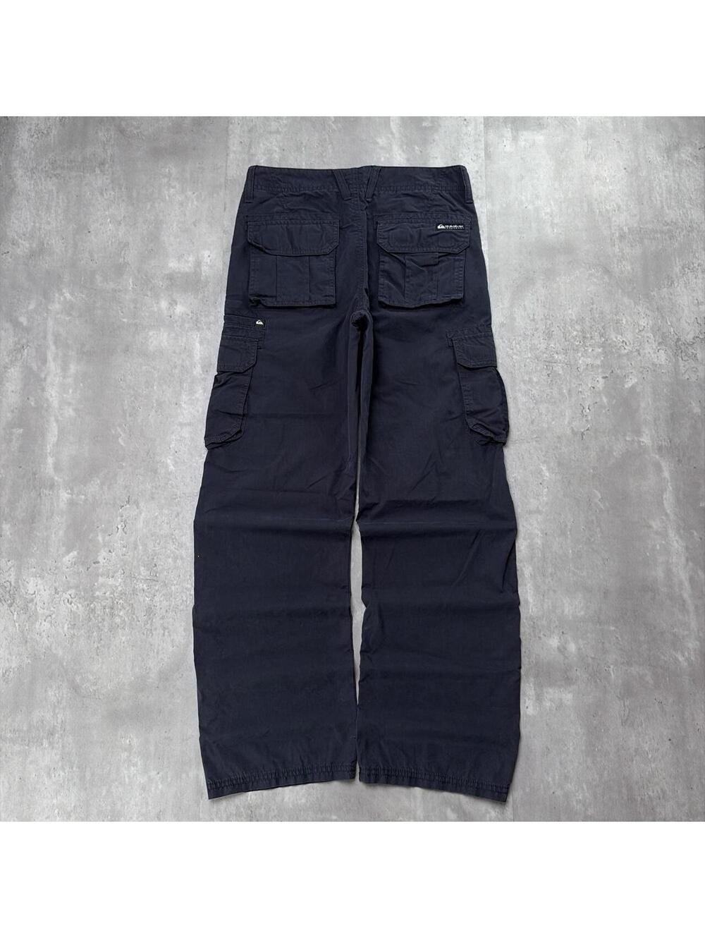 Y2K Black Quiksilver Surf Grunge Baggy Cargo Pants
